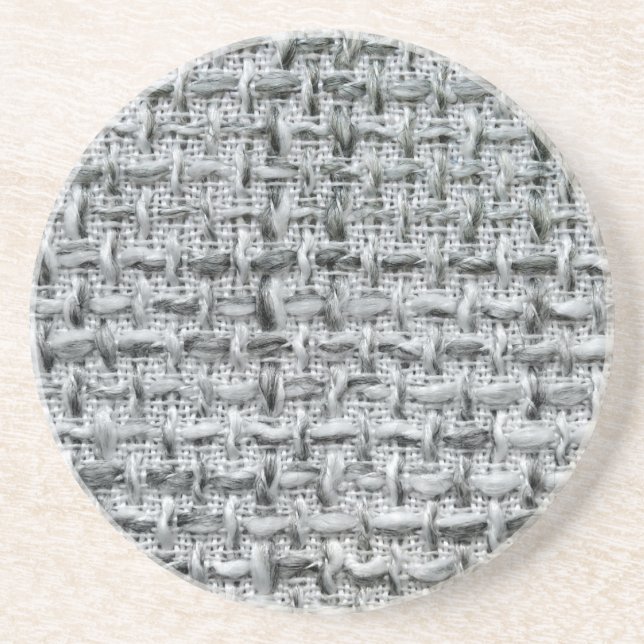 Grey Burlap Coaster (Front)