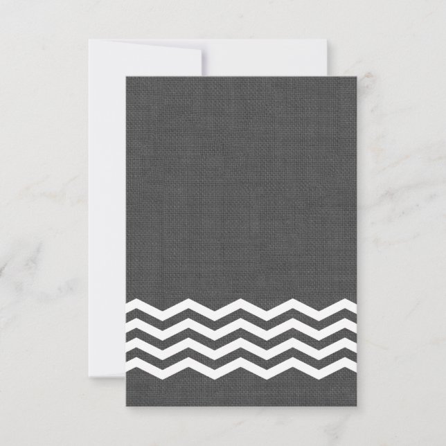 Grey Burlap RSVP Card (Front)