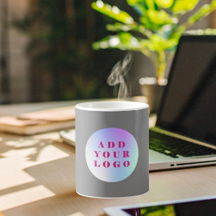 Grey business logo coffee mug