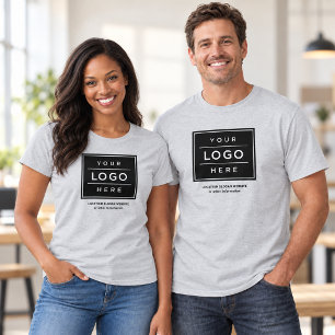 Grey Business Logo Company Name Staff T-Shirt