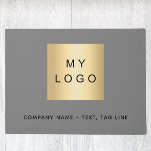 Grey business logo doormat