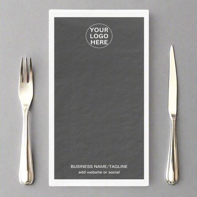 Grey Business Logo l Professional Corporate Event Napkin (Creator Uploaded)