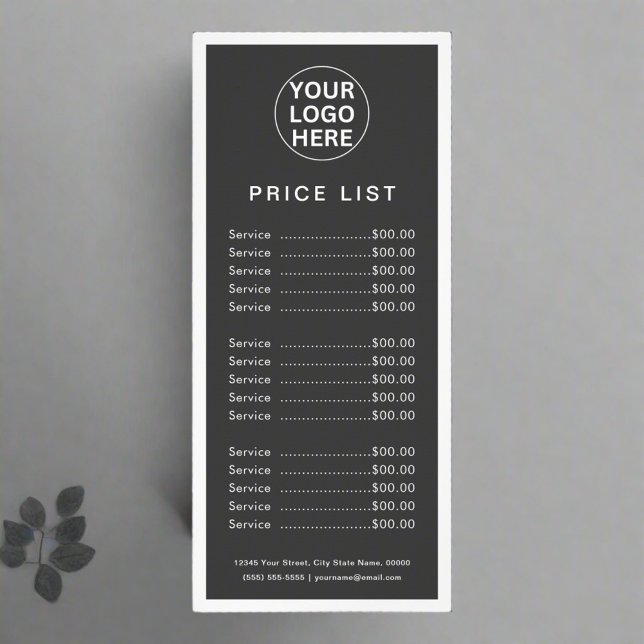 Grey Business Logo l Professional Price List Menu (Creator Uploaded)