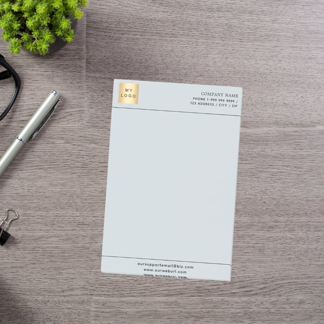 Grey business logo letterhead post-it notes (Creator Uploaded)