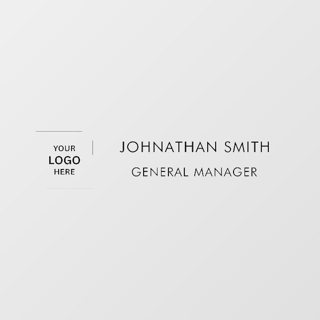 Grey Business Logo Professional Name Plate Window  (Sheet)