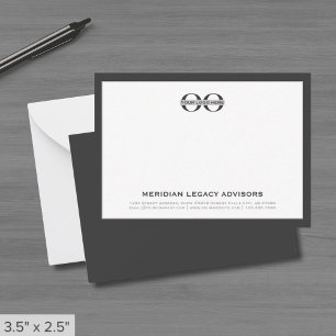 Grey Business Note Card with Logo