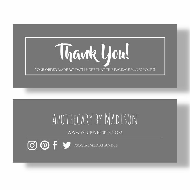 Grey | Business Thank You Mini Card (Creator Uploaded)