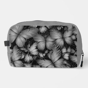 Grey Butterflies Print Dopp Kit