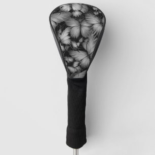 Grey Butterflies Print Golf Head Cover