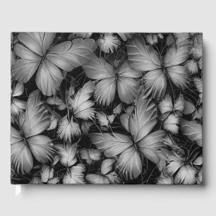 Grey Butterflies Print Guest Book