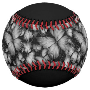 Grey Butterflies Print Softball