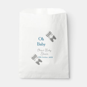 Grey butterfly blue baby shower oh baby modern ext favour bag