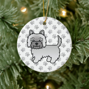 Grey Cairn Terrier Cute Cartoon Dog Ceramic Ornament