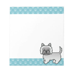 Grey Cairn Terrier Cute Cartoon Dog Illustration Notepad