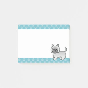 Grey Cairn Terrier Cute Cartoon Dog Illustration Post-it Notes