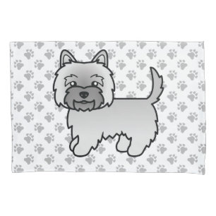 Grey Cairn Terrier Cute Cartoon Dog Pillowcase