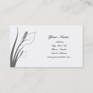 Grey Calla Lily Silhouette Business Cards