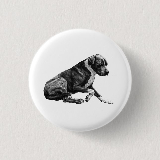Grey calm emblem 3 cm round badge (Front)