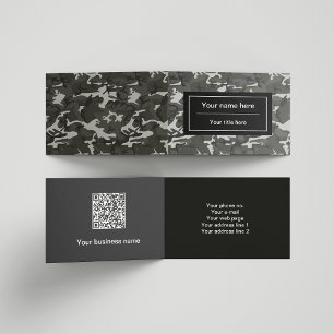 Grey Camo, Camouflage, Military, Army Business Card