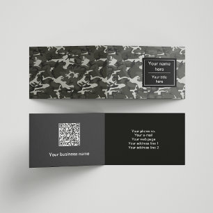 Grey Camo, Camouflage, Military, Army Business Card