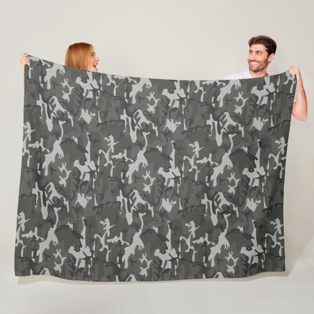 Grey Camo Fleece Blanket (In Situ)