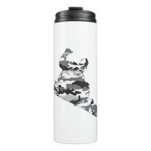 Grey-Camo-Snowboarder Thermal Tumbler
