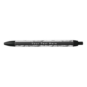 Grey Camo, Winter Camo, Snow Camouflage, Military Black Ink Pen