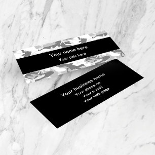 Grey Camo, Winter Camo, Snow Camouflage, Military Mini Business Card