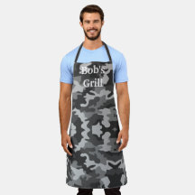 Grey Camouflage Business Apron