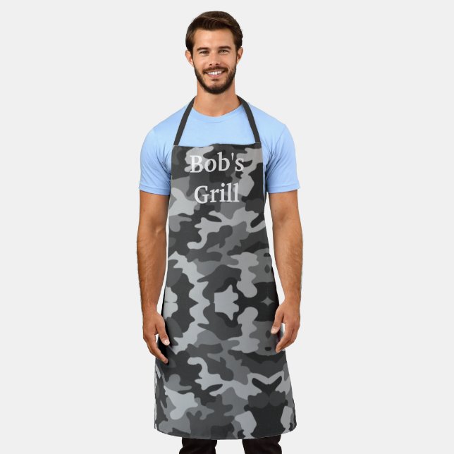 Grey Camouflage Business Apron (Worn)