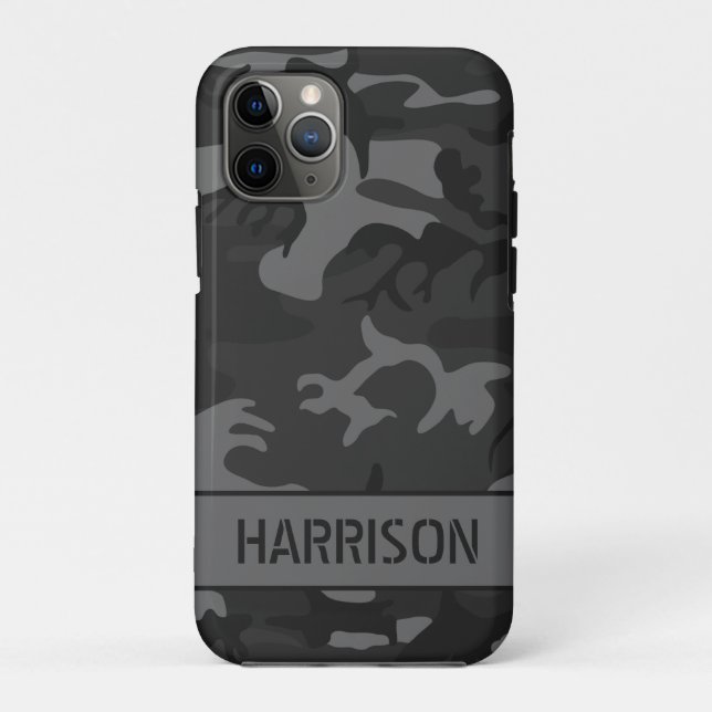 Grey Camouflage Case-Mate iPhone Case (Back)