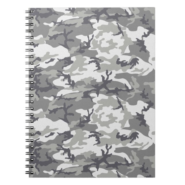 Grey Camouflage Gift for Dad Notebook (Front)
