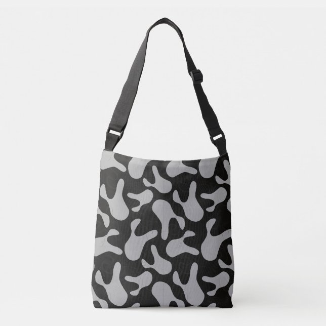 grey camouflage pattern crossbody bag (Front)
