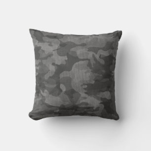 Grey Camouflage Pattern Cushion