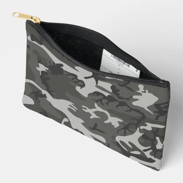 Grey Camouflage Pattern, Military Pattern, Army Accessory Pouch (Open)