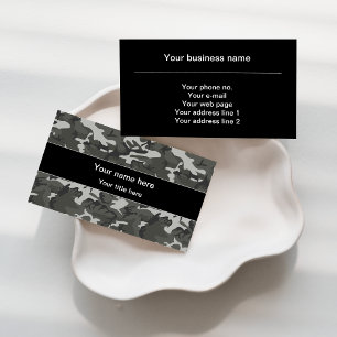 Grey Camouflage Pattern, Military Pattern, Army Business Card