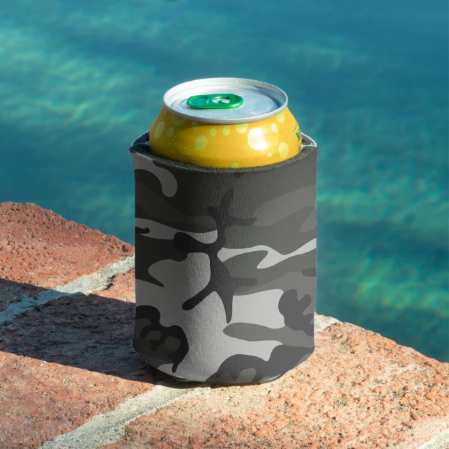 Grey Camouflage Pattern, Military Pattern, Army Can Cooler (In Situ Pool)