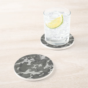Grey Camouflage Pattern, Military Pattern, Army Coaster