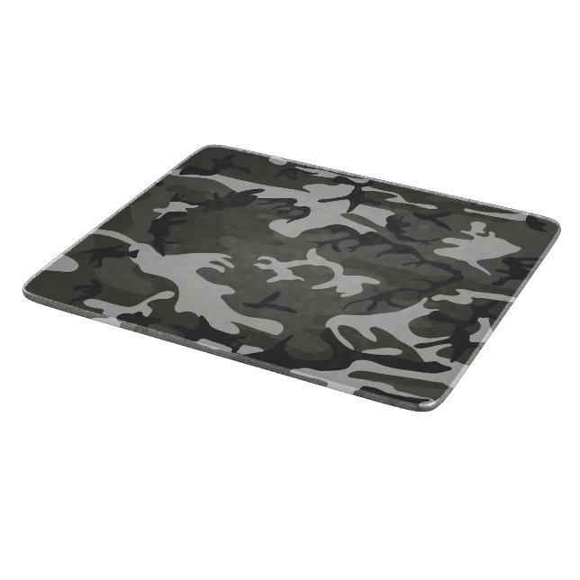 Grey Camouflage Pattern, Military Pattern, Army Cutting Board (Corner)
