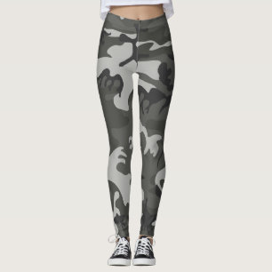 Grey Camouflage Pattern, Military Pattern, Army Leggings
