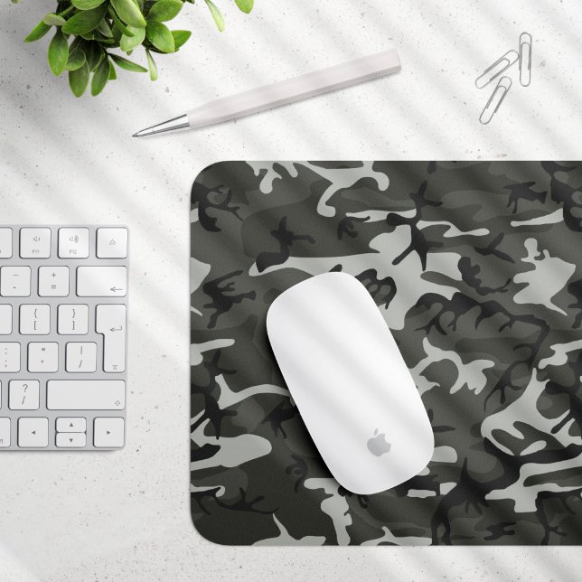 Grey Camouflage Pattern, Military Pattern, Army Mouse Pad (Creator Uploaded)