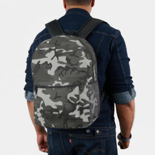 Grey Camouflage Pattern, Military Pattern, Army Printed Backpack