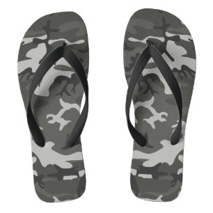Grey Camouflage Pattern, Military Pattern, Army Thongs