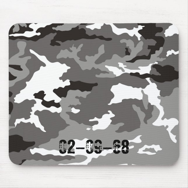 Grey camouflage pattern mouse pad (Front)