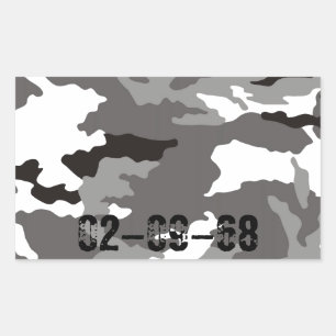Grey camouflage pattern rectangular sticker