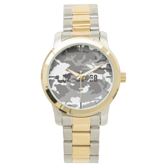 Grey camouflage pattern watch (Front)