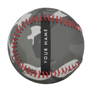 Grey Camouflage Pattern, Your name, Personalise Baseball