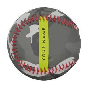 Grey Camouflage Pattern, Your name, Personalise Baseball