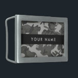 Grey Camouflage Pattern, Your name, Personalise Belt Buckle<br><div class="desc">Elegant,  stylish and sophisticated camouflage pattern in grey colour. Modern and trendy gift,  perfect for the military lover in your life. Personalise by adding your name,  nickname,  monogram or initials.</div>