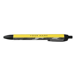Grey Camouflage Pattern, Your name, Personalise Black Ink Pen